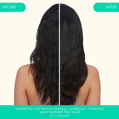 the kure strength repair conditioner forever friend bottle + pouch duo