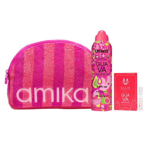 amika x Ellis Brooklyn limited-edition perk up GUAVA GRANITA dry shampoo bundle set
