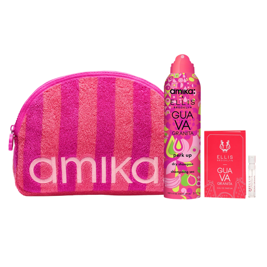 amika x Ellis Brooklyn limited-edition perk up GUAVA GRANITA dry shampoo bundle set