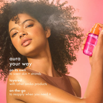 for strands + skin set amika:aura hair + body mist + hand wash