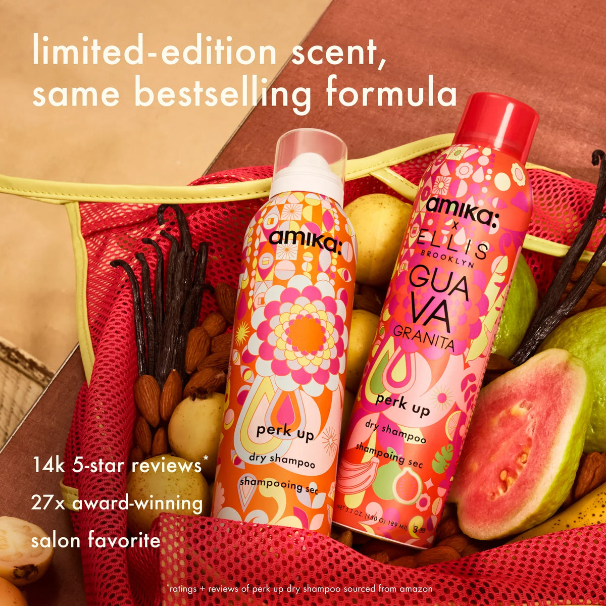 amika x Ellis Brooklyn limited-edition perk up GUAVA GRANITA dry shampoo