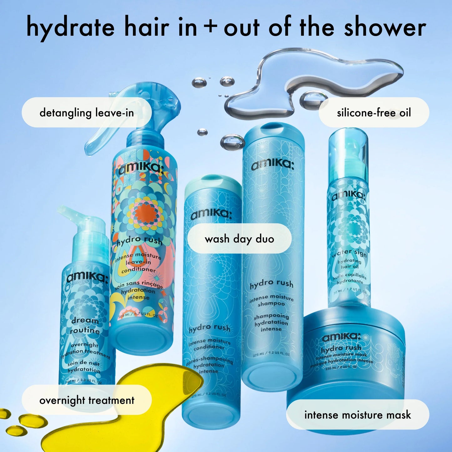 hydro rush intense moisture shampoo - 9.2 oz / 275 ml