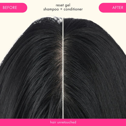 detox set reset clarifying gel shampoo, cooling gel conditioner + pink charcoal scalp cleansing oil