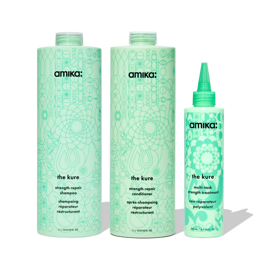super-sized strength repair set the kure shampoo, conditioner + multi-task treatment