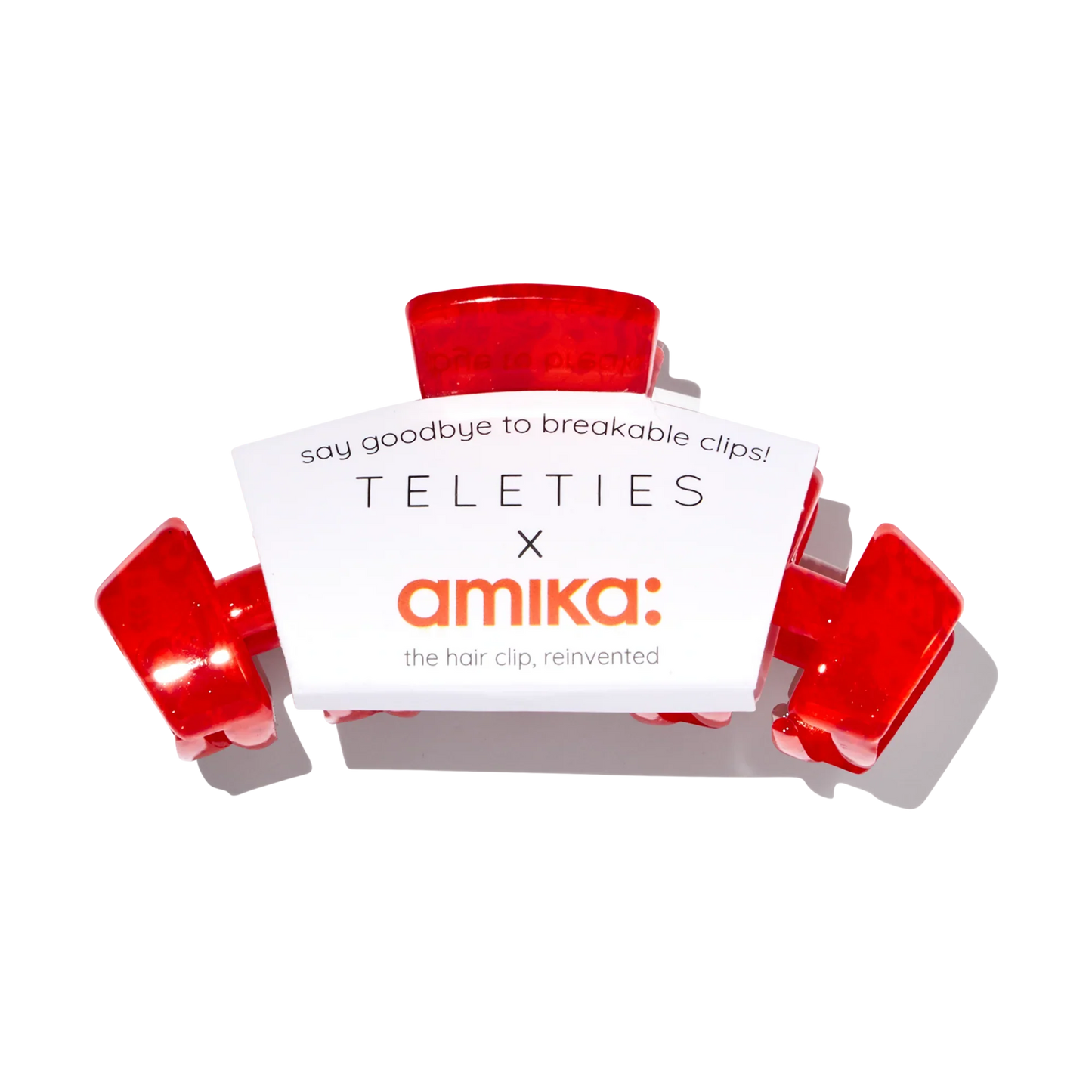 amika x TELETIES necessities set 3 pc hair ties, clip, essentials bag + perk up plus