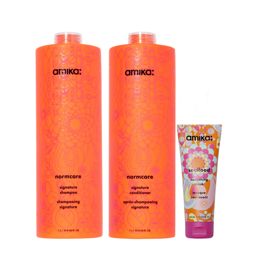 super-sized signature set normcore shampoo and conditioner + soulfood mask