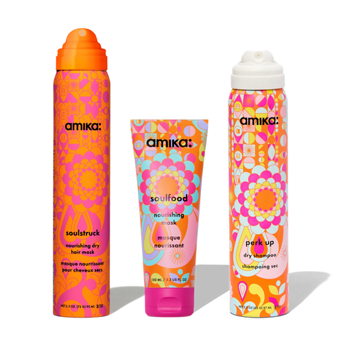 travel-sized soul-utions soulstruck, perk up dry shampoo + soulfood travel haircare set