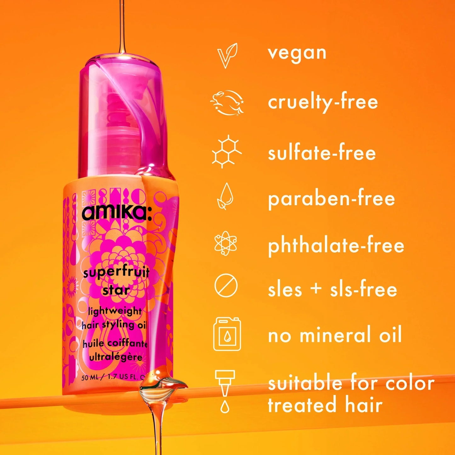 superfruit star lightweight hair styling + heat defense oil - 1.7 oz / 50 ml