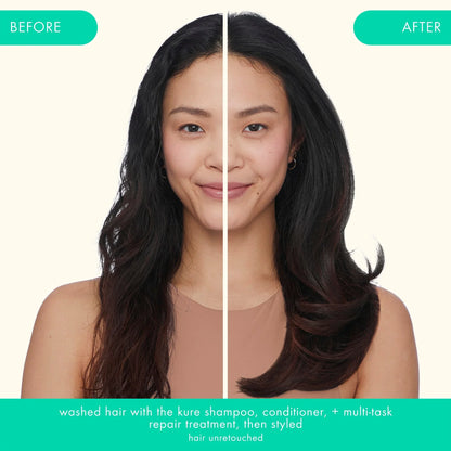 the kure strength repair conditioner forever friend bottle + pouch duo